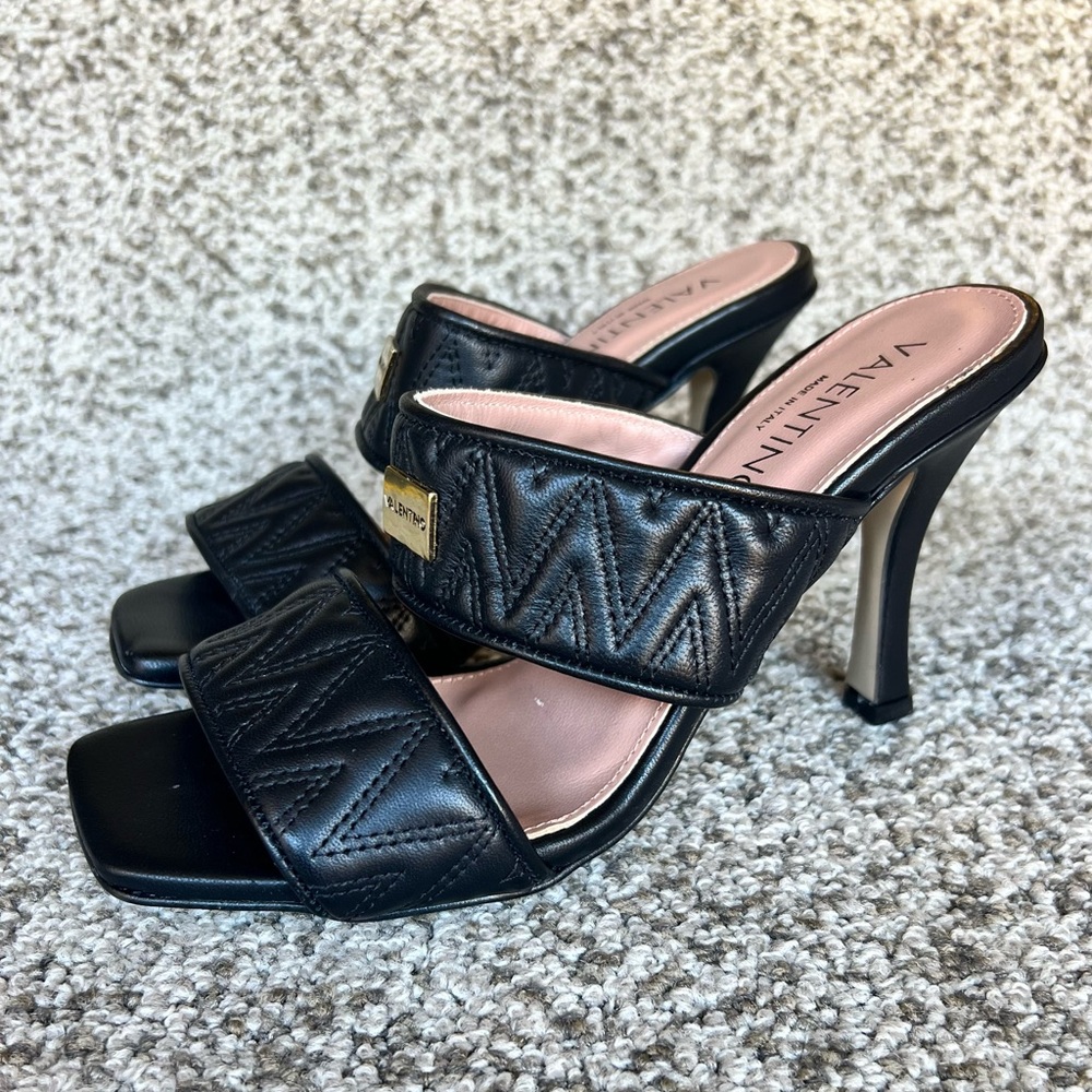 VALENTINO by MARIO VALENTINO Black Jackie Slide Sandal Women's 8 US Size - Picture 5 of 14